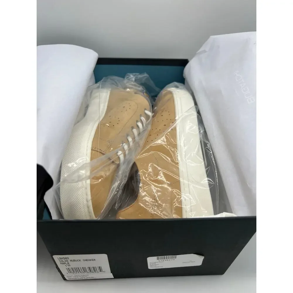 Bugatchi Solid Nubuck Leather Sneaker In Maple Size 10 NIB